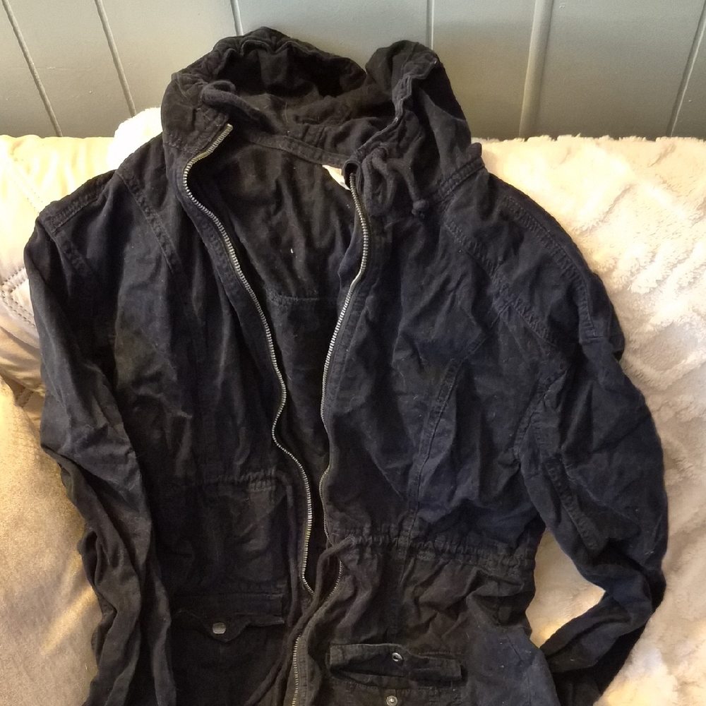 Hollister Women's Navy Hooded Jacket